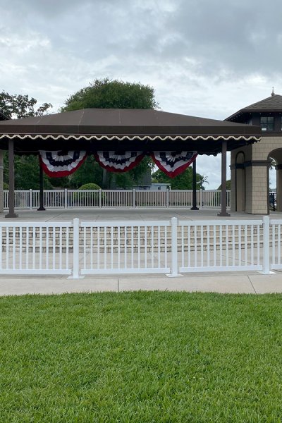 White Fence stage barrier