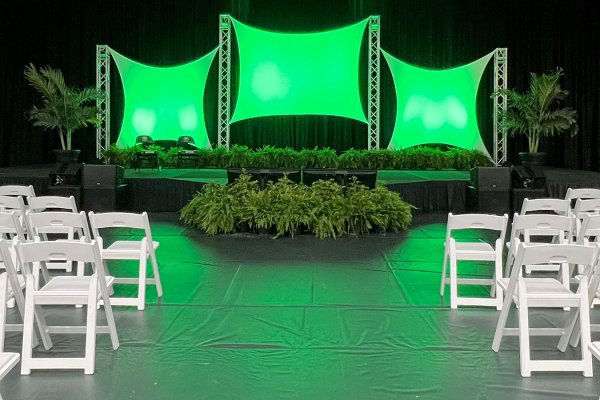 Stage with Plant Package & Truss Stretch Screens