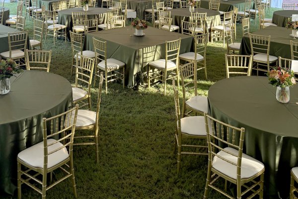 Gold Chiavari Chairs with Round & Square Tables