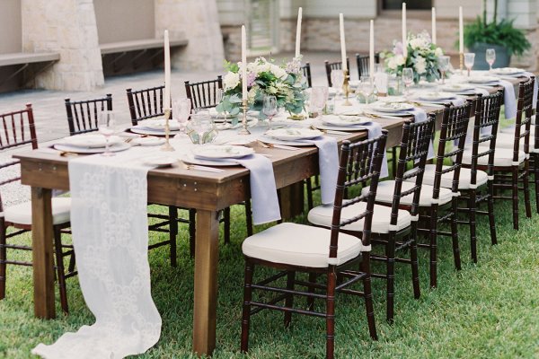 Mahogany Chiavari Chairs & Farm Tables