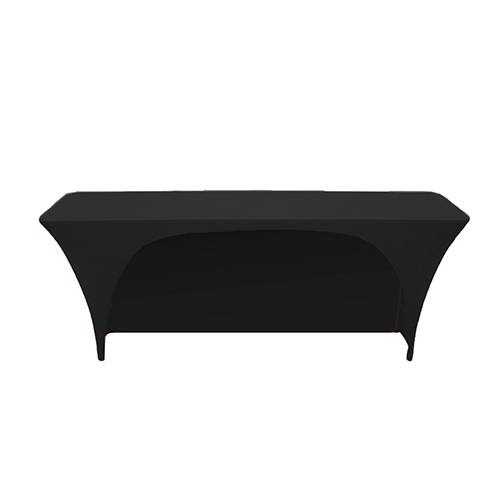 Tablecloth: 6' x 18" Classroom: Open Back Spandex Black