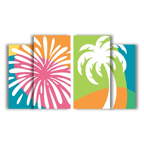 Visual Frame: Firework/Palm Tree 7' x 3' and 8' x 4'