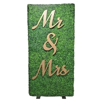 Mr & Mrs Sign: Wooden Gold