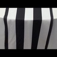 Black & White Striped Polyester Runner