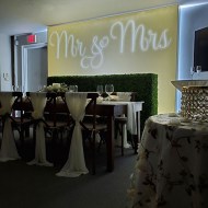 Visual Frame Lightbox: Gold Mr & Mrs with Hedge Wall